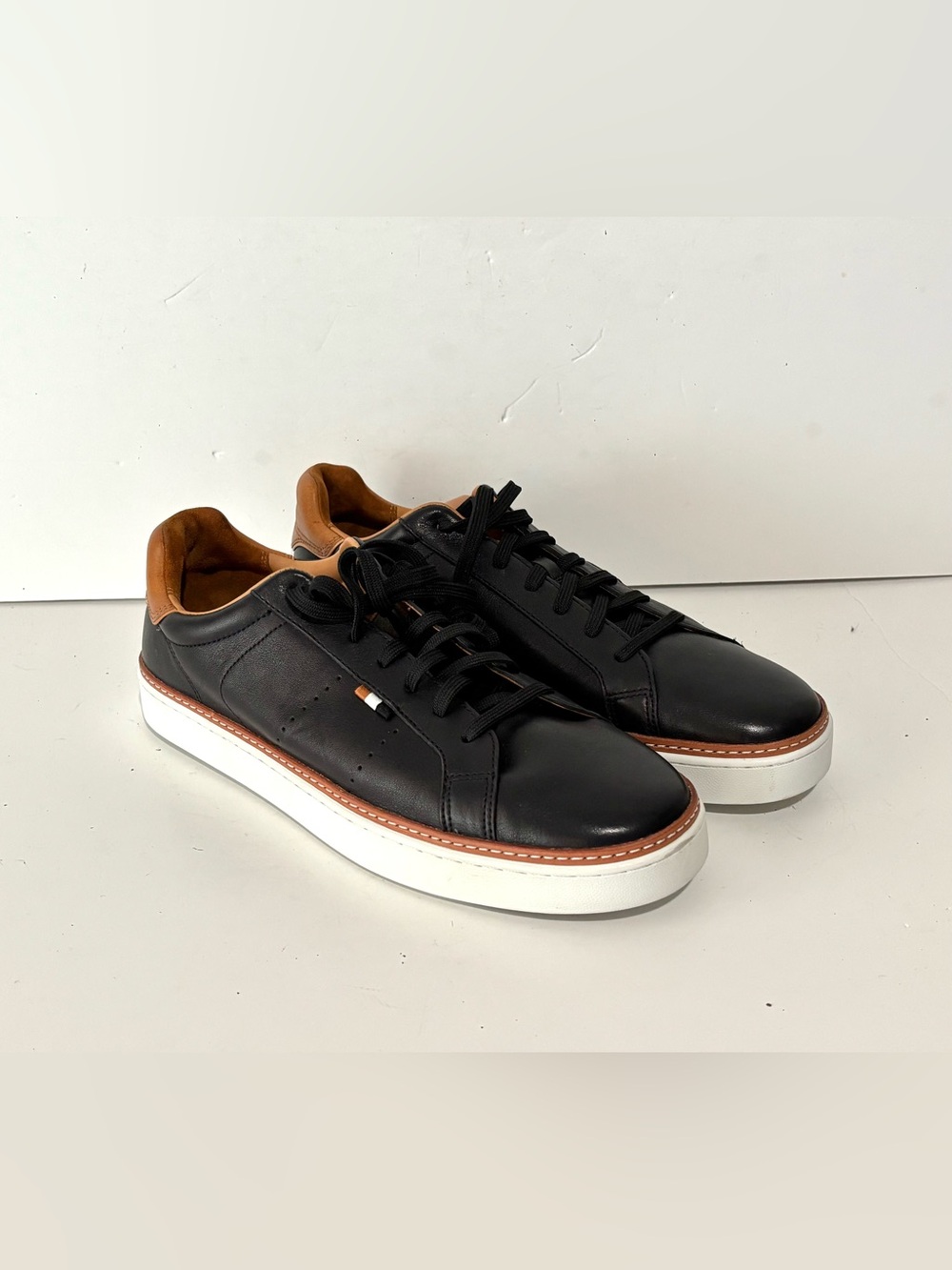 Allen Edmonds Alpha Lace-up Sneakers Men's 9.5 D Leather Casual Black